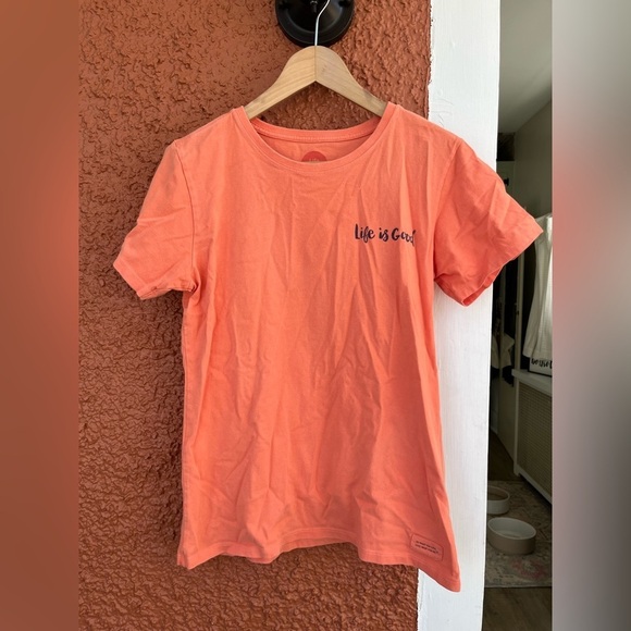 Life Is Good Tops - Life is Good Orange Flip Flops Summer Sandals Crusher T Shirt Medium